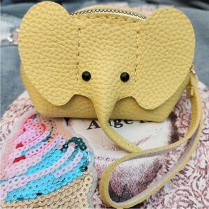 Yellow Elephant Wristlet EUC